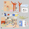 Flat Vector Children's Library Digital Artwork drawings | Toffu Co