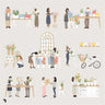 Flat Vector Flower Shop Digital Artwork drawings | Toffu Co
