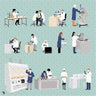 Flat Vector Laboratory Digital Artwork drawings | Toffu Co