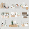 Flat Vector Modern Kitchen Digital Artwork drawings | Toffu Co