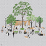 Flat Vector Public Space Zone Digital Artwork drawings | Toffu Co