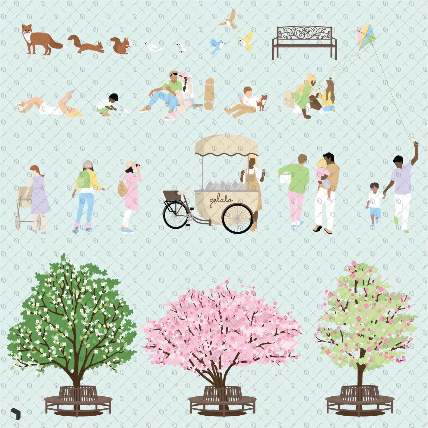 Flat Vector Spring Uncategorized drawings | Toffu Co