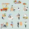 Flat Vector Street Vendors PNG - Toffu Co