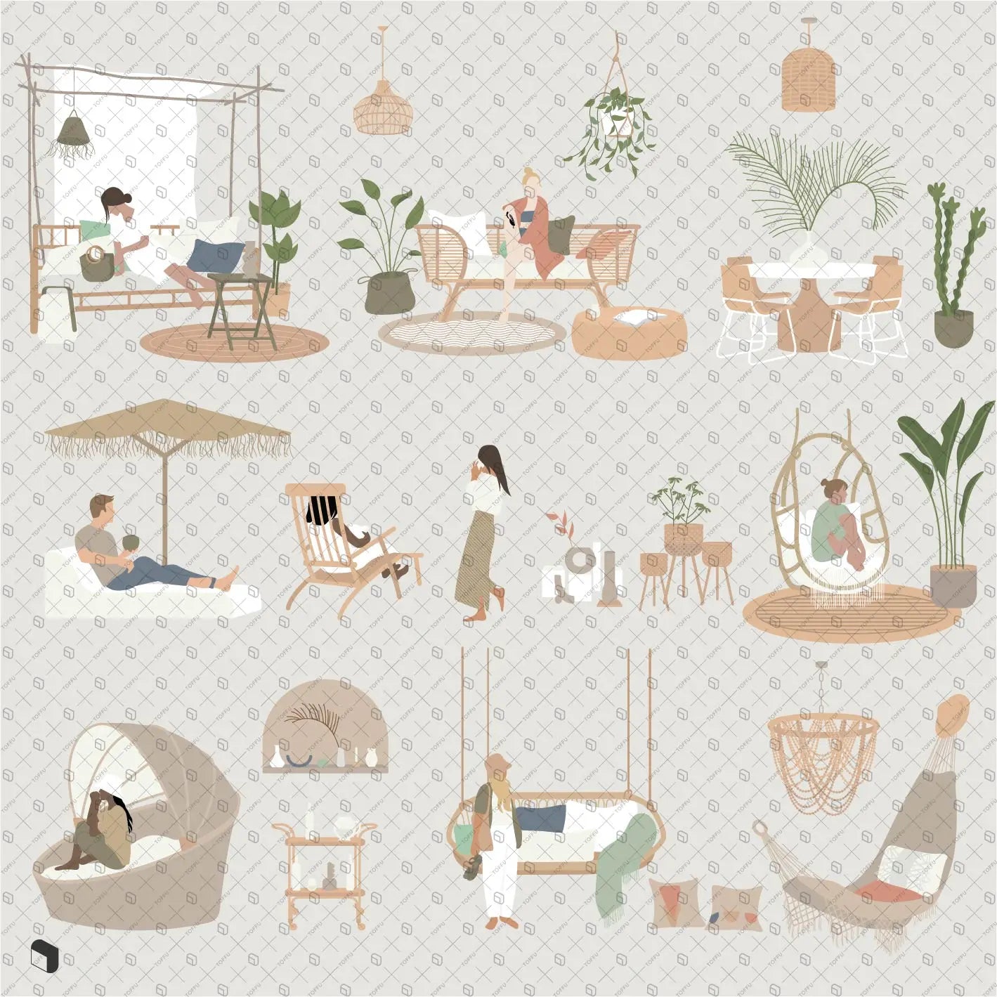 Flat Vector Summer House Uncategorized drawings | Toffu Co
