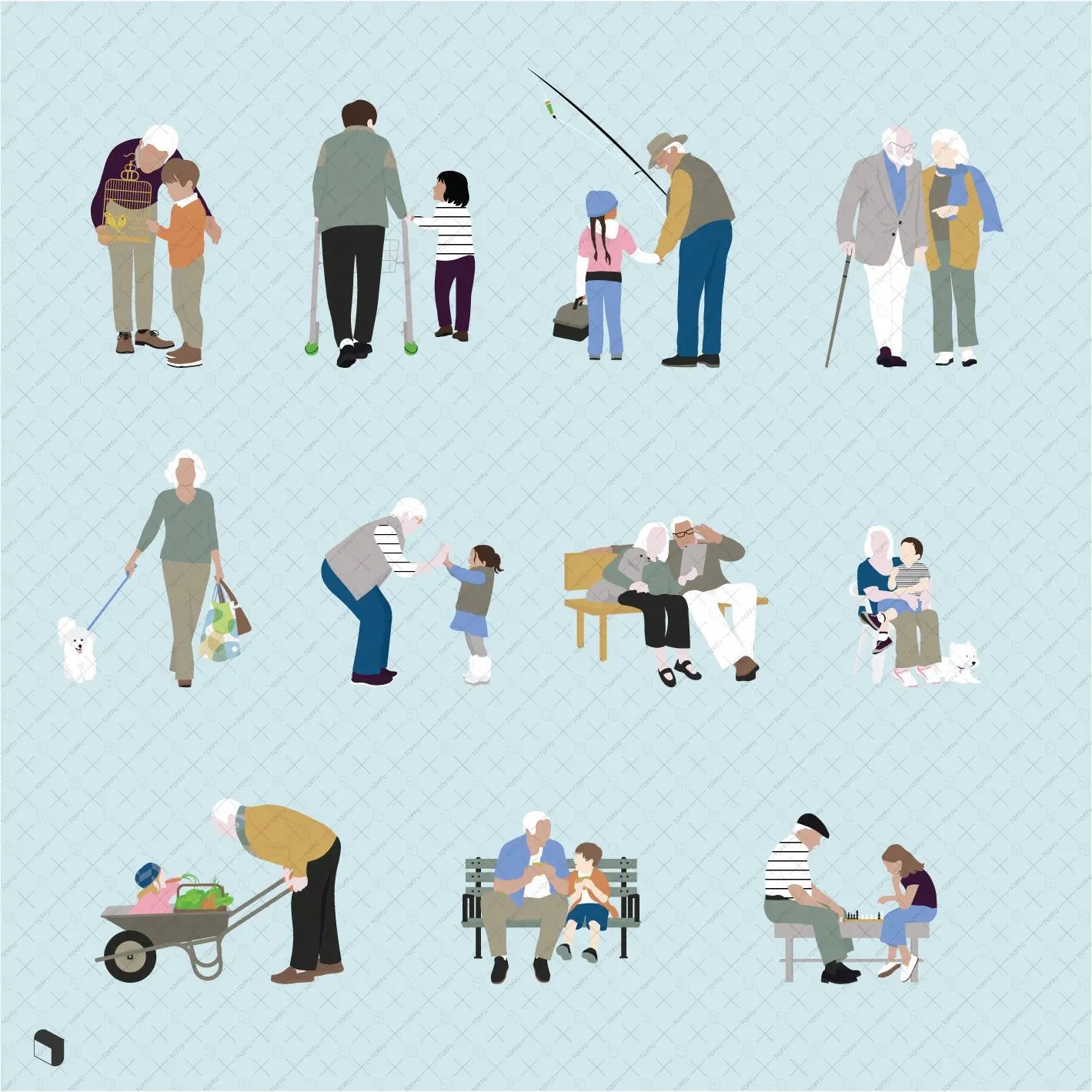 Flat Vector Generations 2 Digital Artwork drawings | Toffu Co