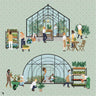 Flat Vector Green House Zone Digital Artwork drawings | Toffu Co