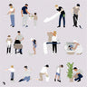Flat Vector House Chores People Digital Artwork drawings | Toffu Co