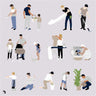 Flat Vector House Chores People PNG - Toffu Co