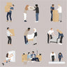 Flat Vector Moving People Digital Artwork drawings | Toffu Co