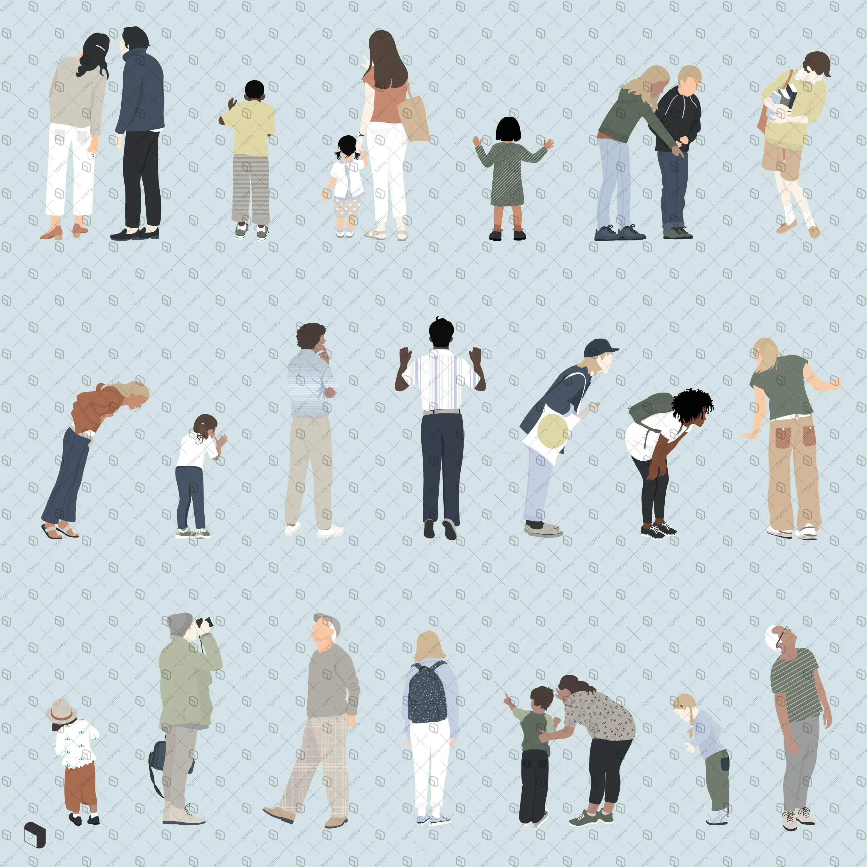 Flat Vector Observing People Digital Artwork drawings | Toffu Co