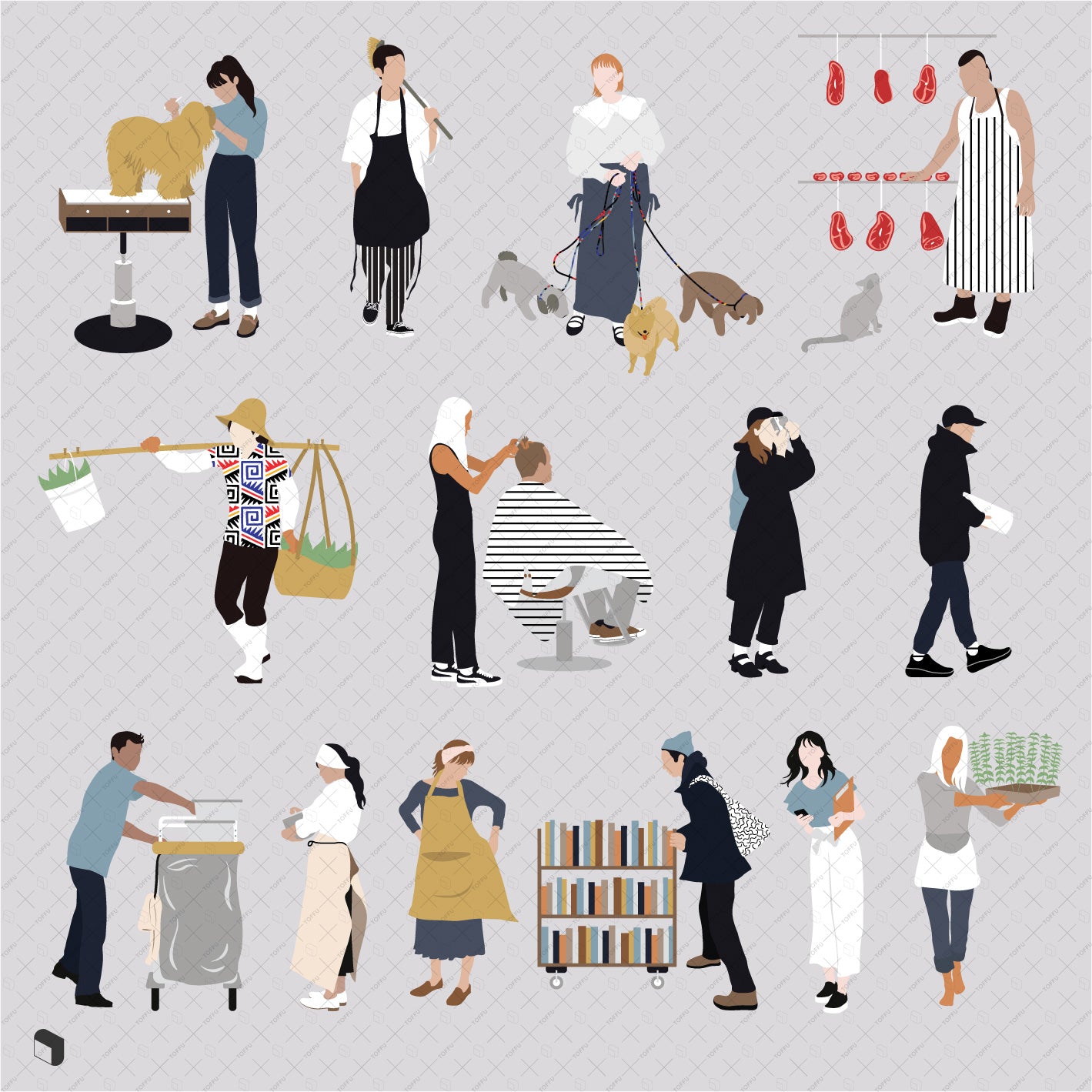 Flat Vector People Professions - Toffu Co