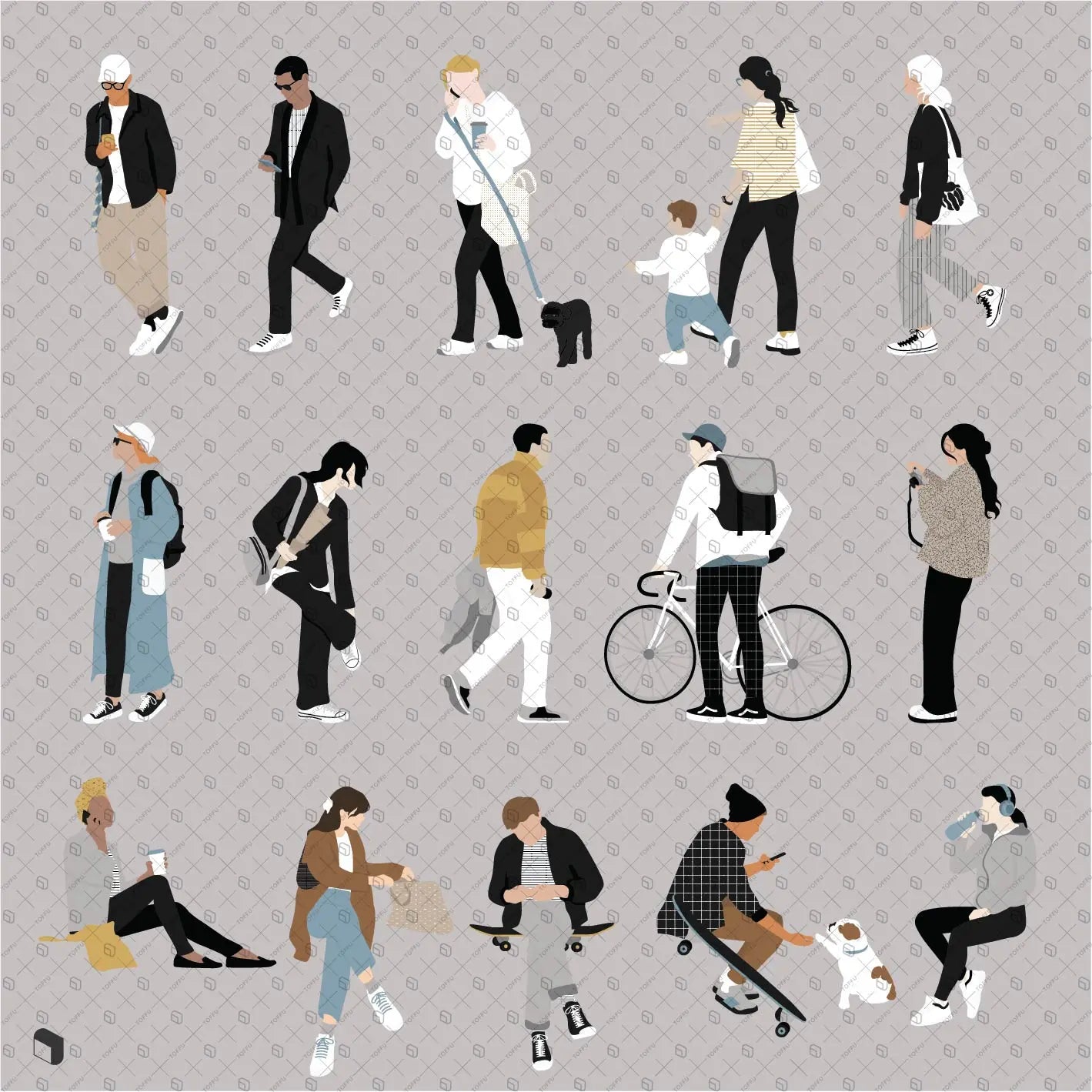 Flat Vector Public Space People Uncategorized drawings | Toffu Co