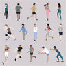 Flat Vector Running People PNG - Toffu Co