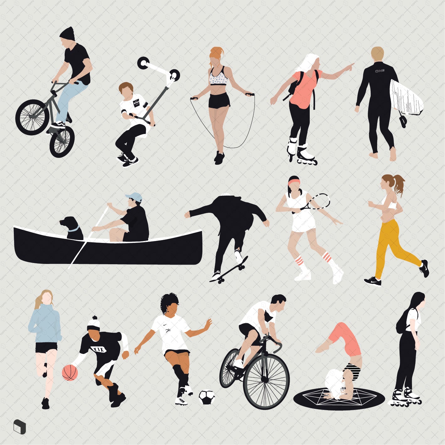 Flat Vector Sports People - Toffu Co