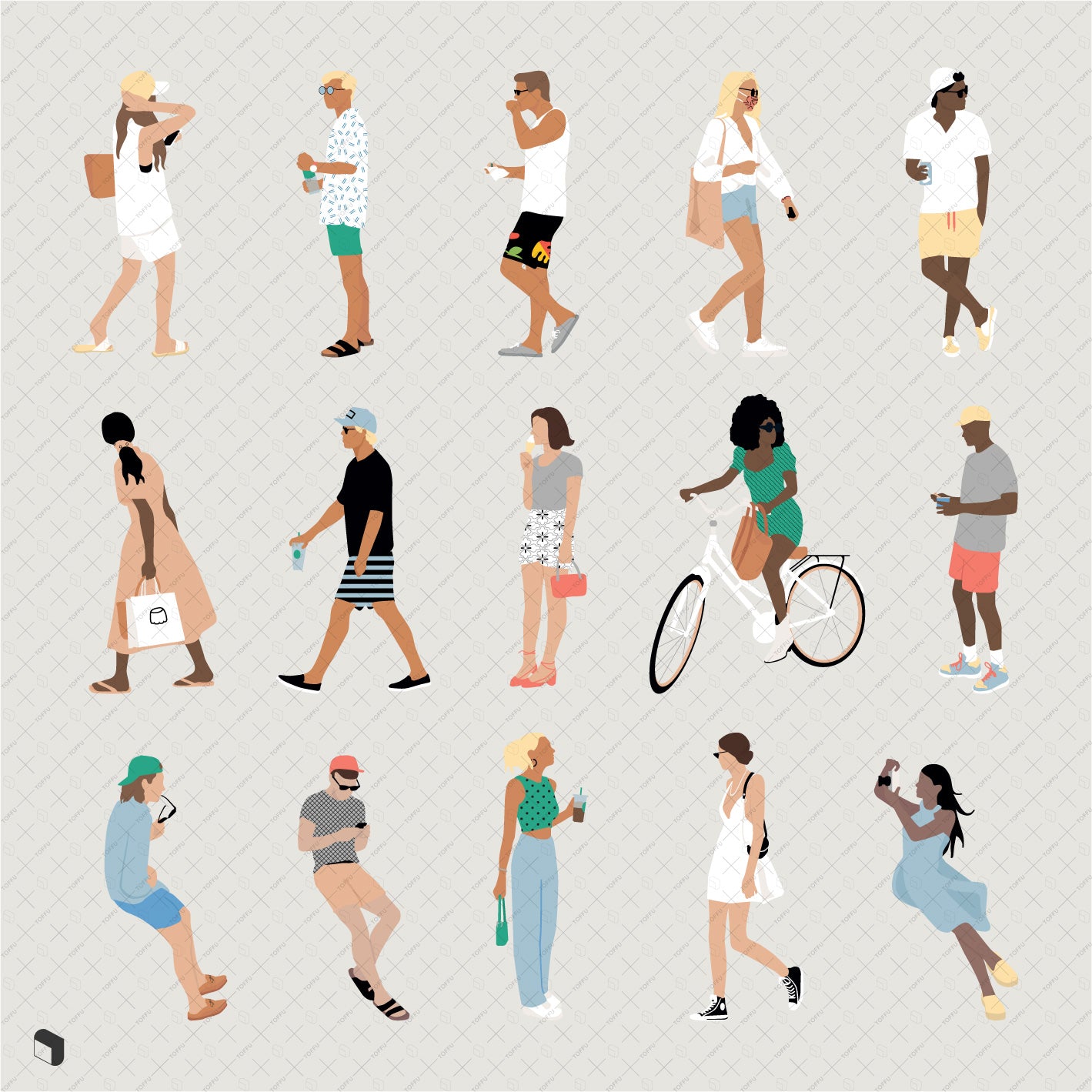 Flat Vector Summer People 4 PNG - Toffu Co