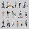 Flat Vector Urban Mobility Digital Artwork drawings | Toffu Co