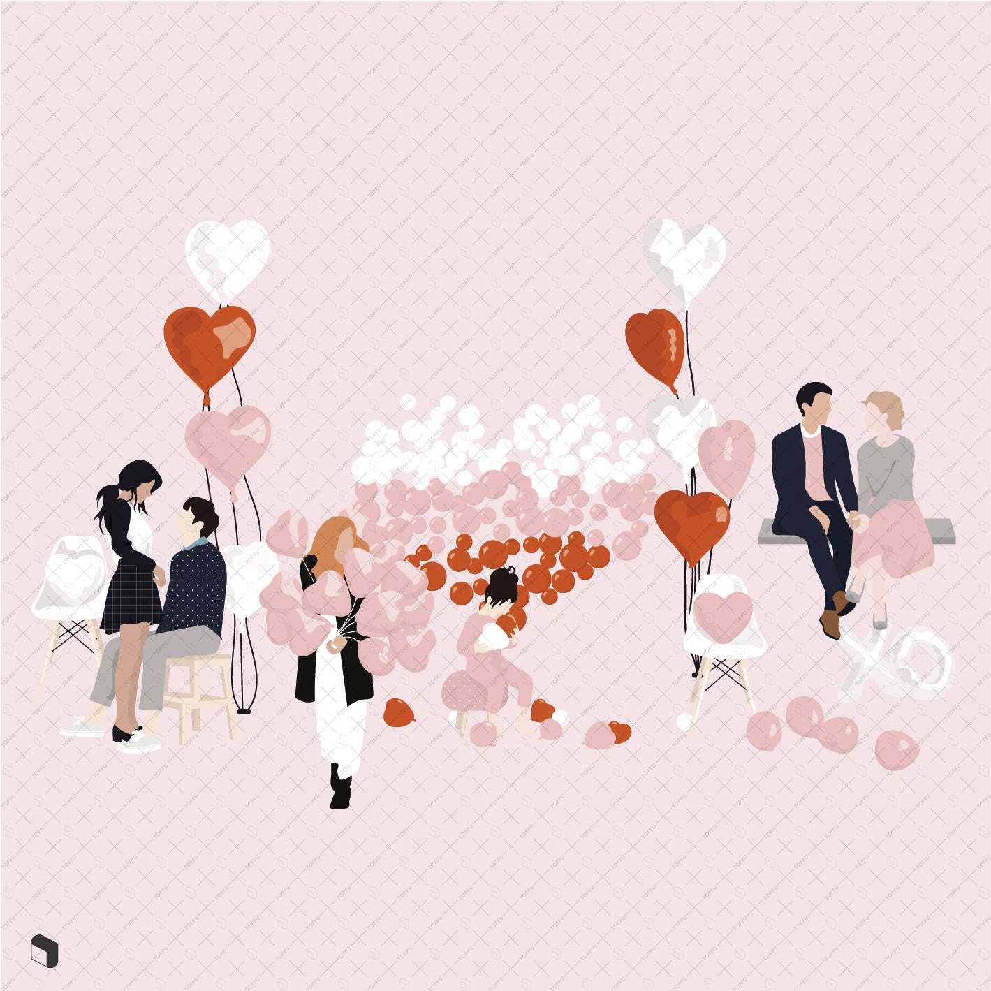 Flat Vector Valentine's Day - Toffu Co