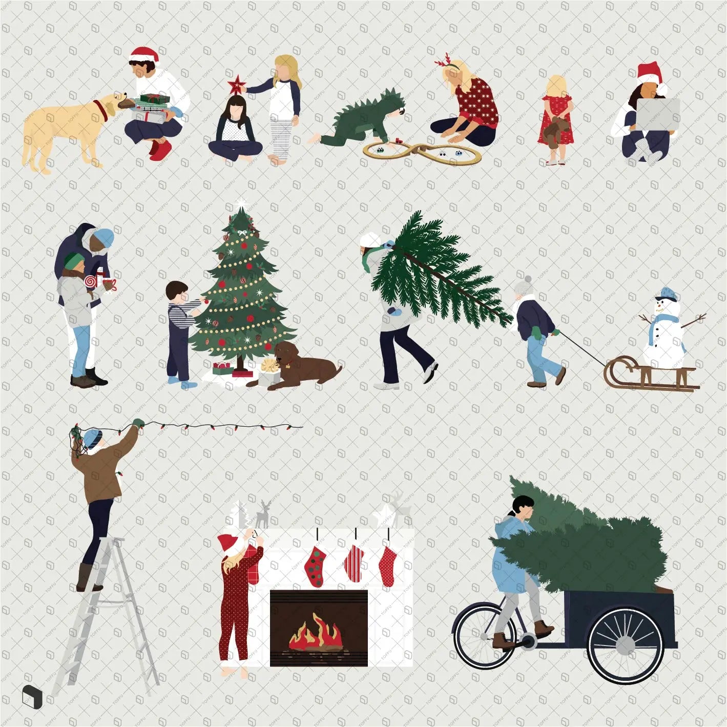 Flat Vector Winter People 5 Uncategorized drawings | Toffu Co