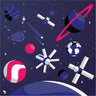 Flat Vector Space Environment Digital Artwork drawings | Toffu Co