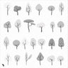 Flat Vector Freehand Trees Digital Artwork drawings | Toffu Co