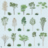 Flat Vector Park Vegetation 2 Digital Artwork drawings | Toffu Co
