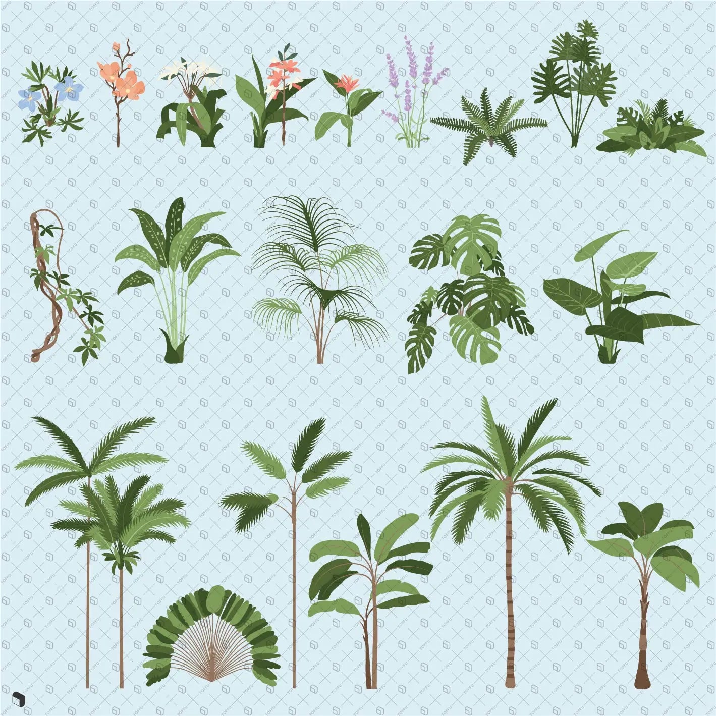 Flat Vector Scene Plants 2 Uncategorized drawings | Toffu Co