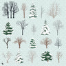 Flat Vector Winter Trees Digital Artwork drawings | Toffu Co