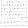 Cad Axonometric Bathroom Furniture Digital Artwork drawings | Toffu Co