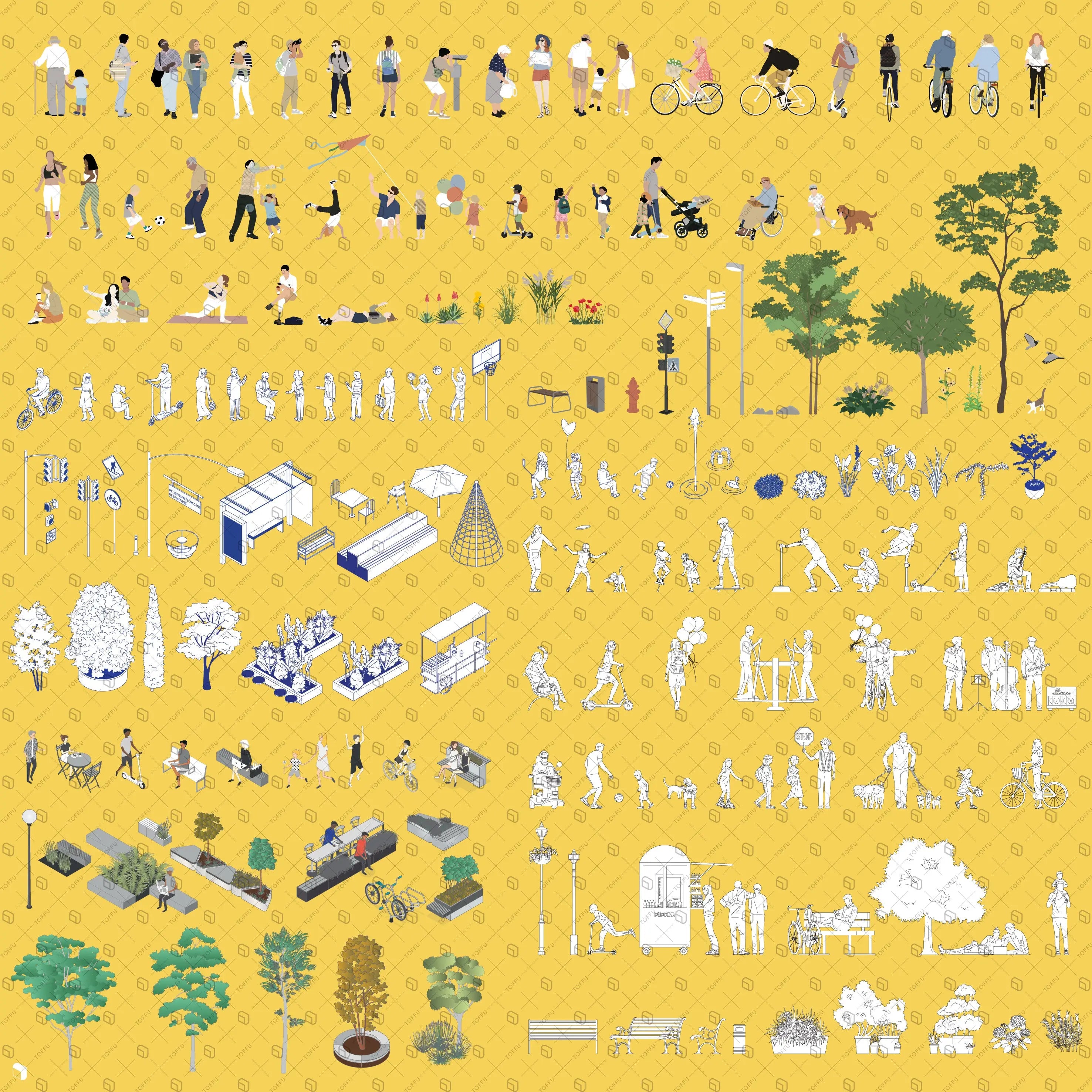 Tactical Urbanism Now 2023 Competition Kit Digital Artwork drawings | Toffu Co