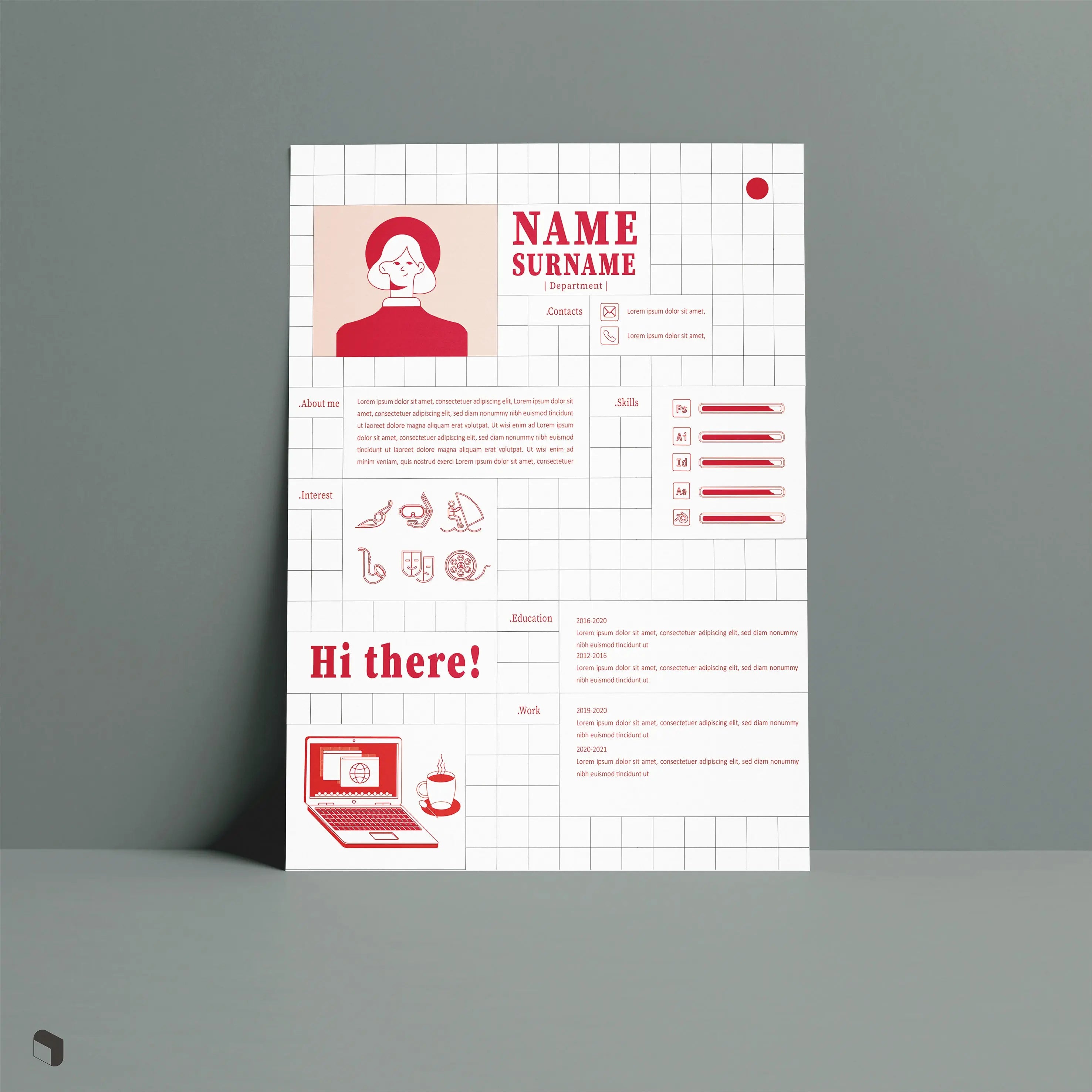 Resume Template Set Digital Artwork drawings | Toffu Co