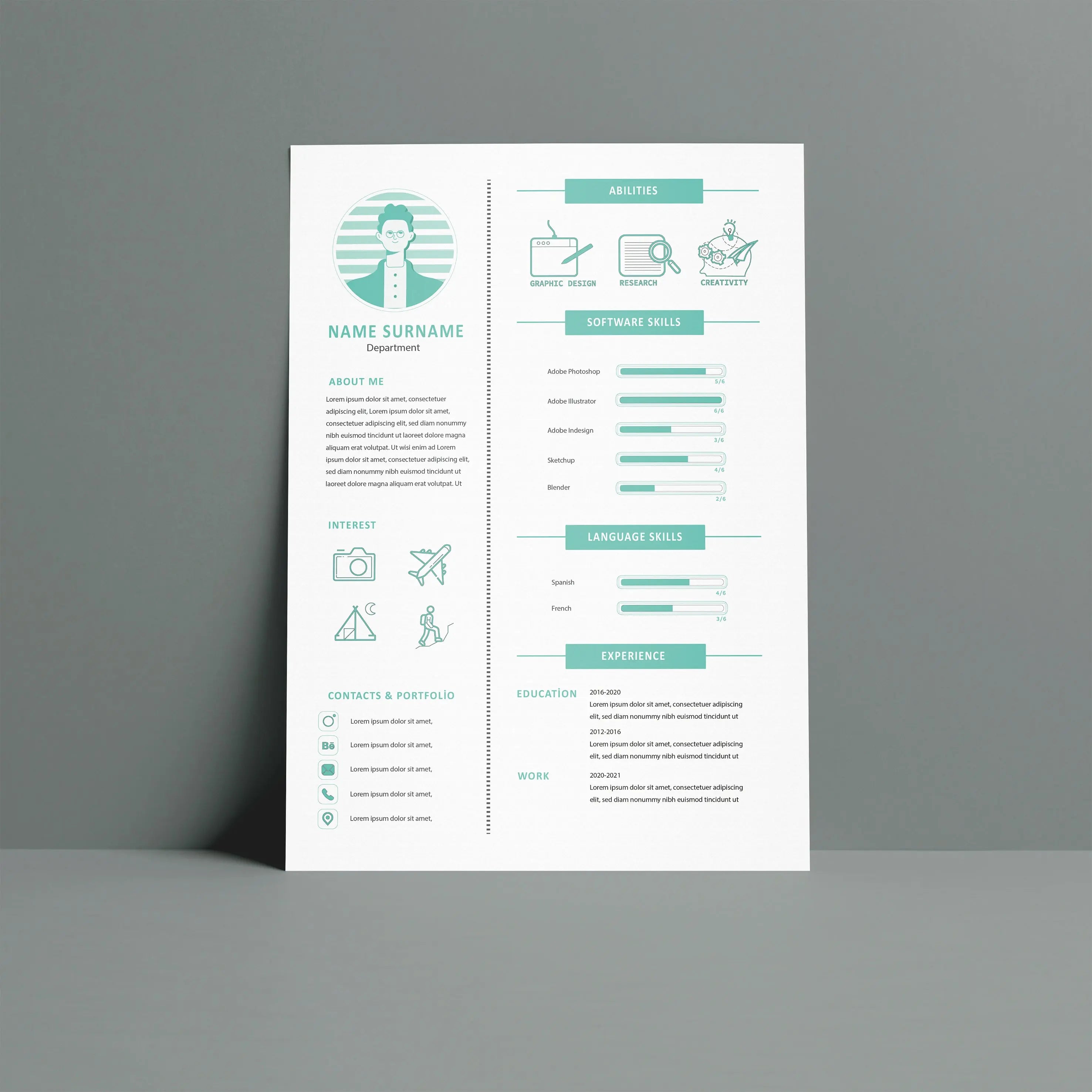 Resume Template Set 2 Digital Artwork drawings | Toffu Co