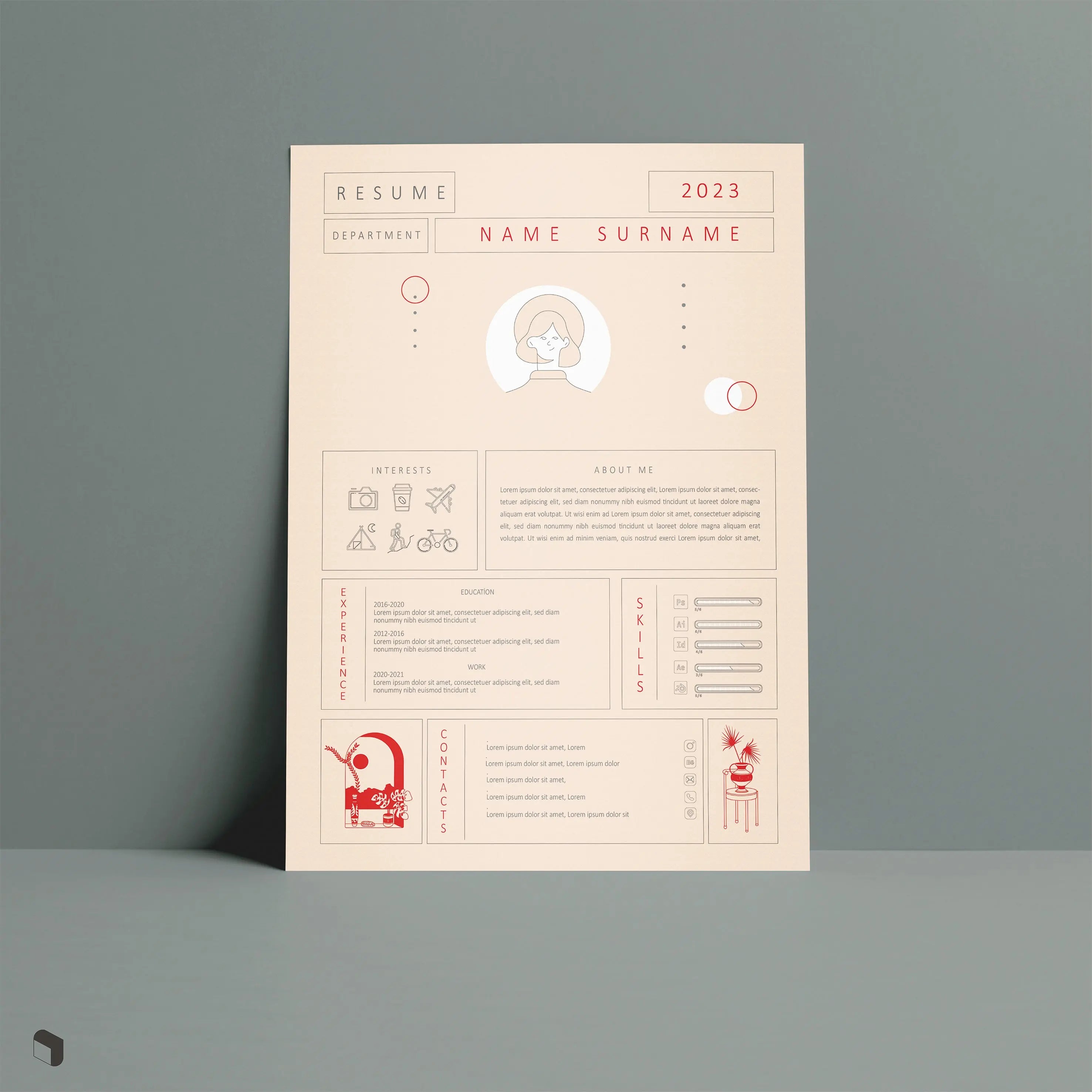 Resume Template Set 3 Digital Artwork drawings | Toffu Co