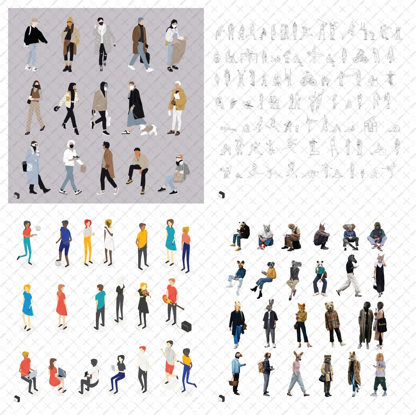 Architecture Starter Kit Digital Artwork drawings | Toffu Co
