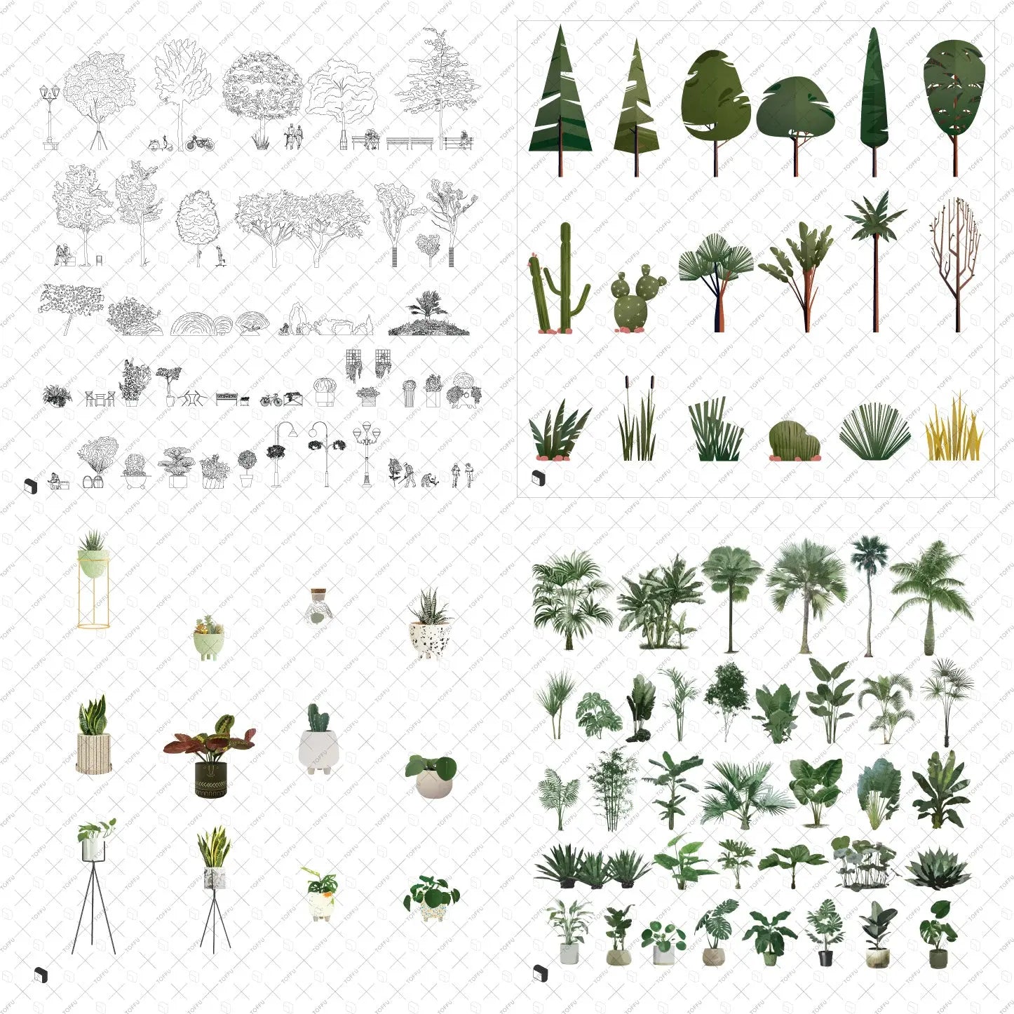 Architecture Starter Kit Digital Artwork drawings | Toffu Co
