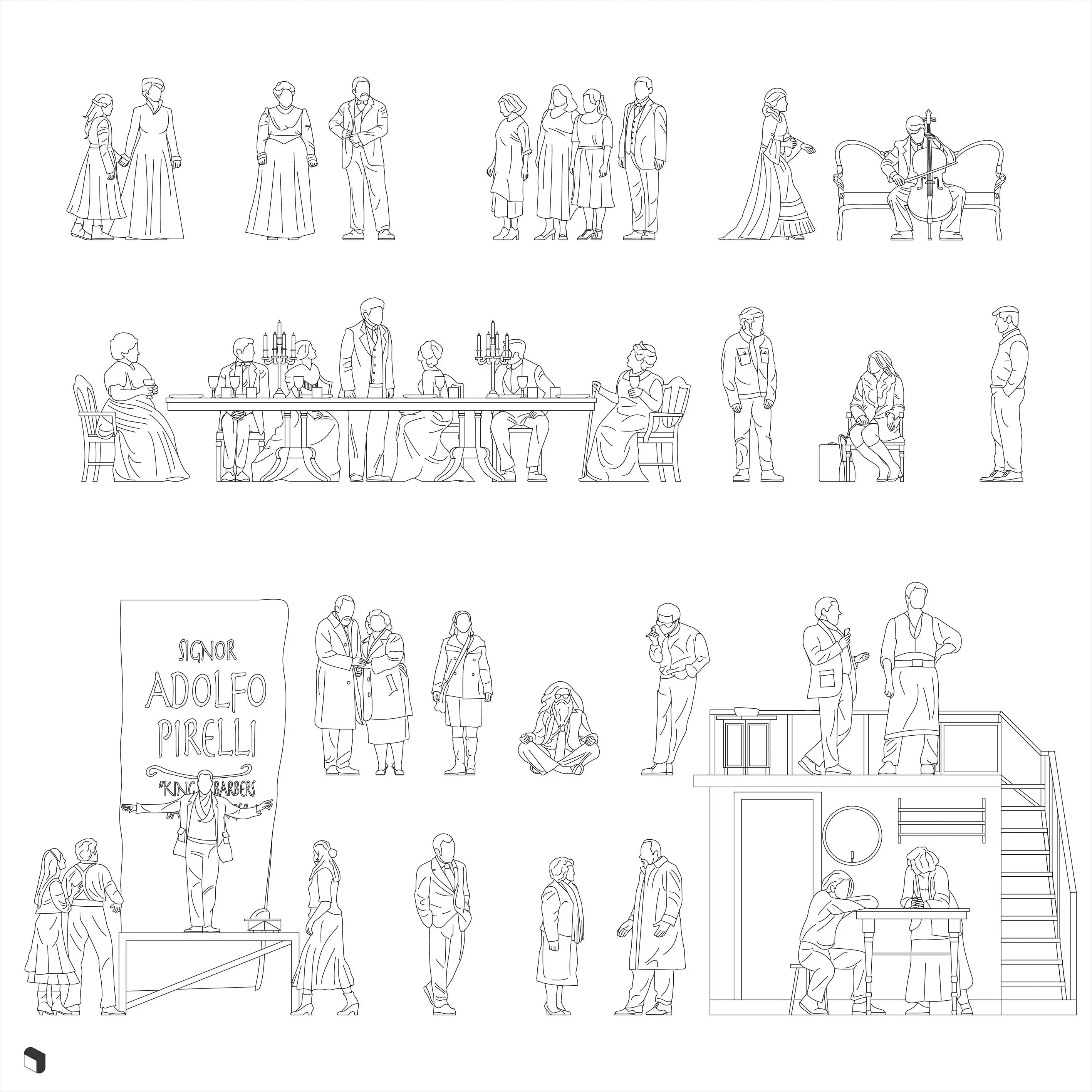Cad Performance People 4 Digital Artwork drawings | Toffu Co