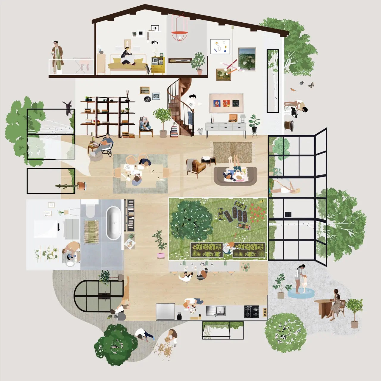 Flat Vector Cutout Interior Creative Content Bundle Digital Artwork drawings | Toffu Co