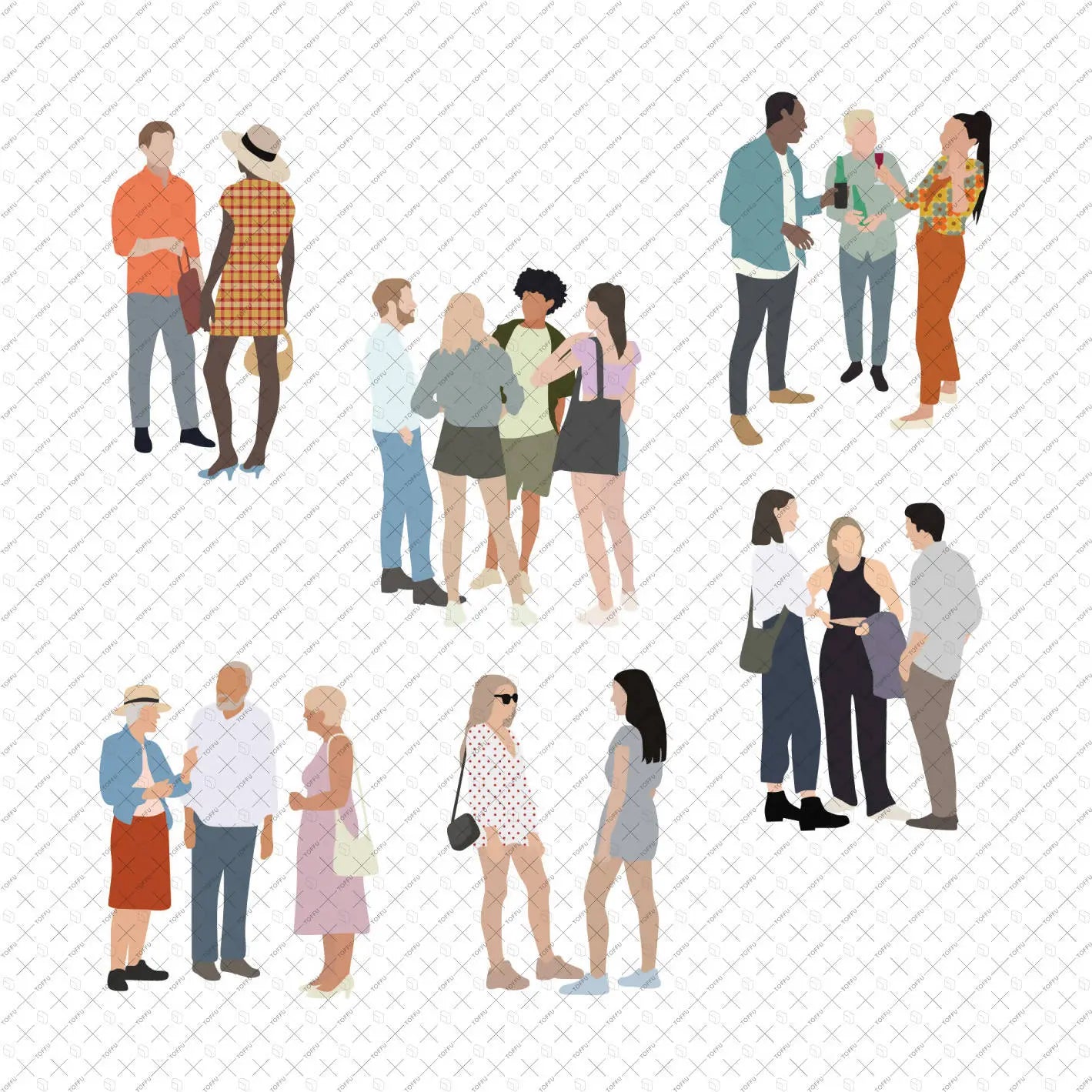 Flat Vector Social Gathering Digital Artwork drawings | Toffu Co