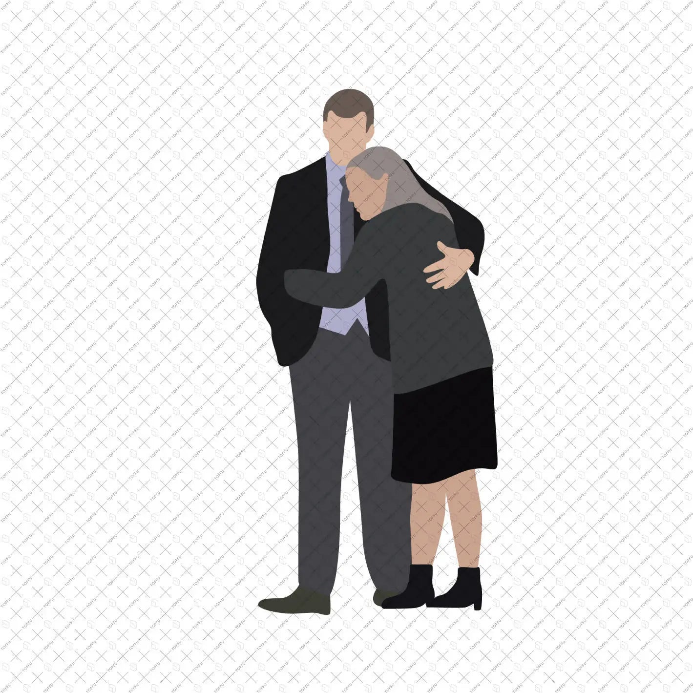 Flat Vector Cemetery People Digital Artwork drawings | Toffu Co