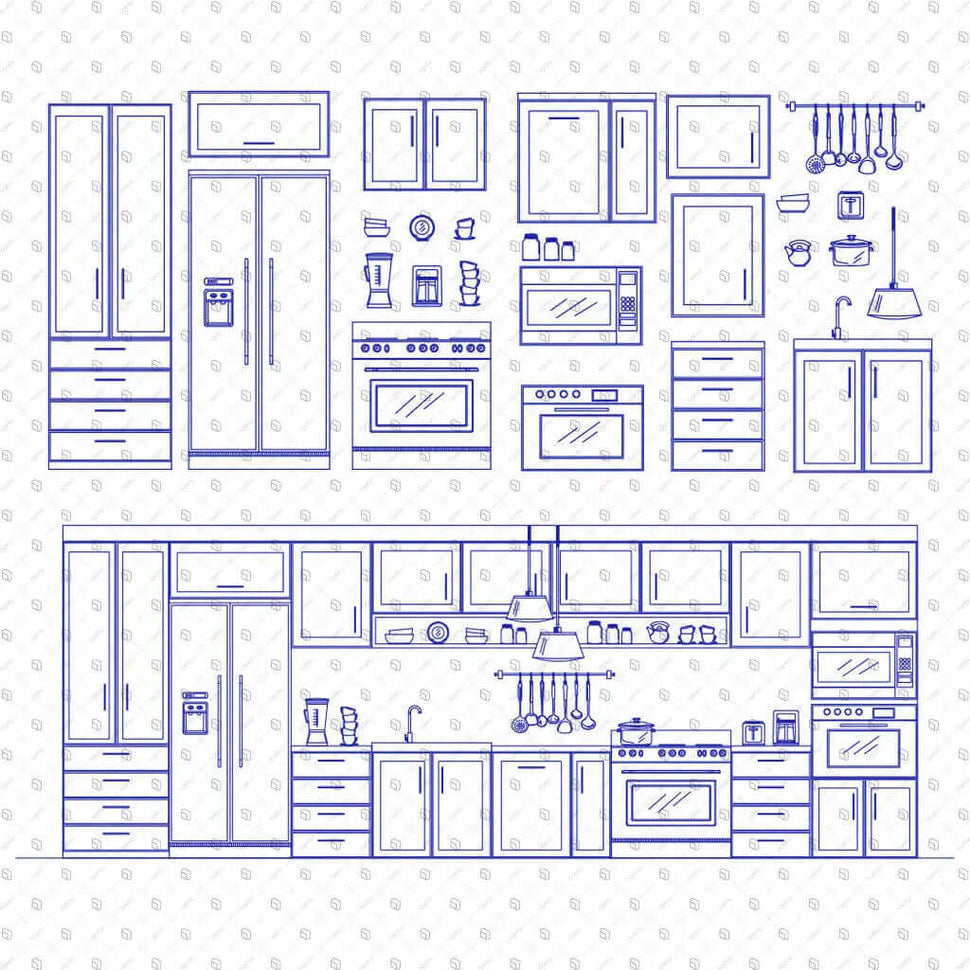 Autocad Kitchen Items Cad Kitchen Furniture Elevation Blocks | Toffu Co