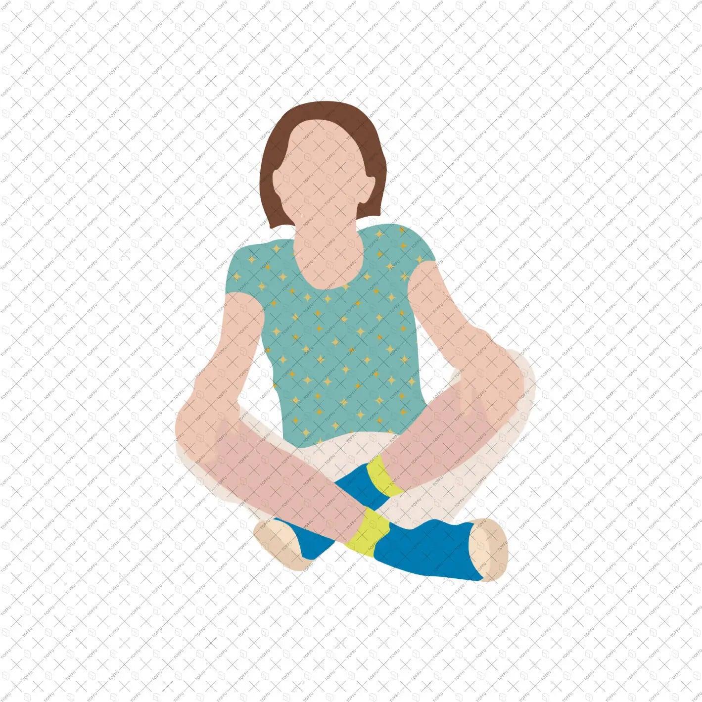 Flat Vector Kids Sitting Digital Artwork drawings | Toffu Co