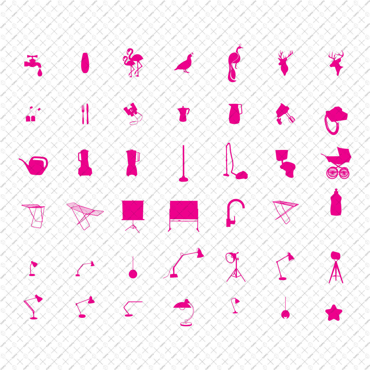 Flat Vector 42 Objects PNG - Toffu Co