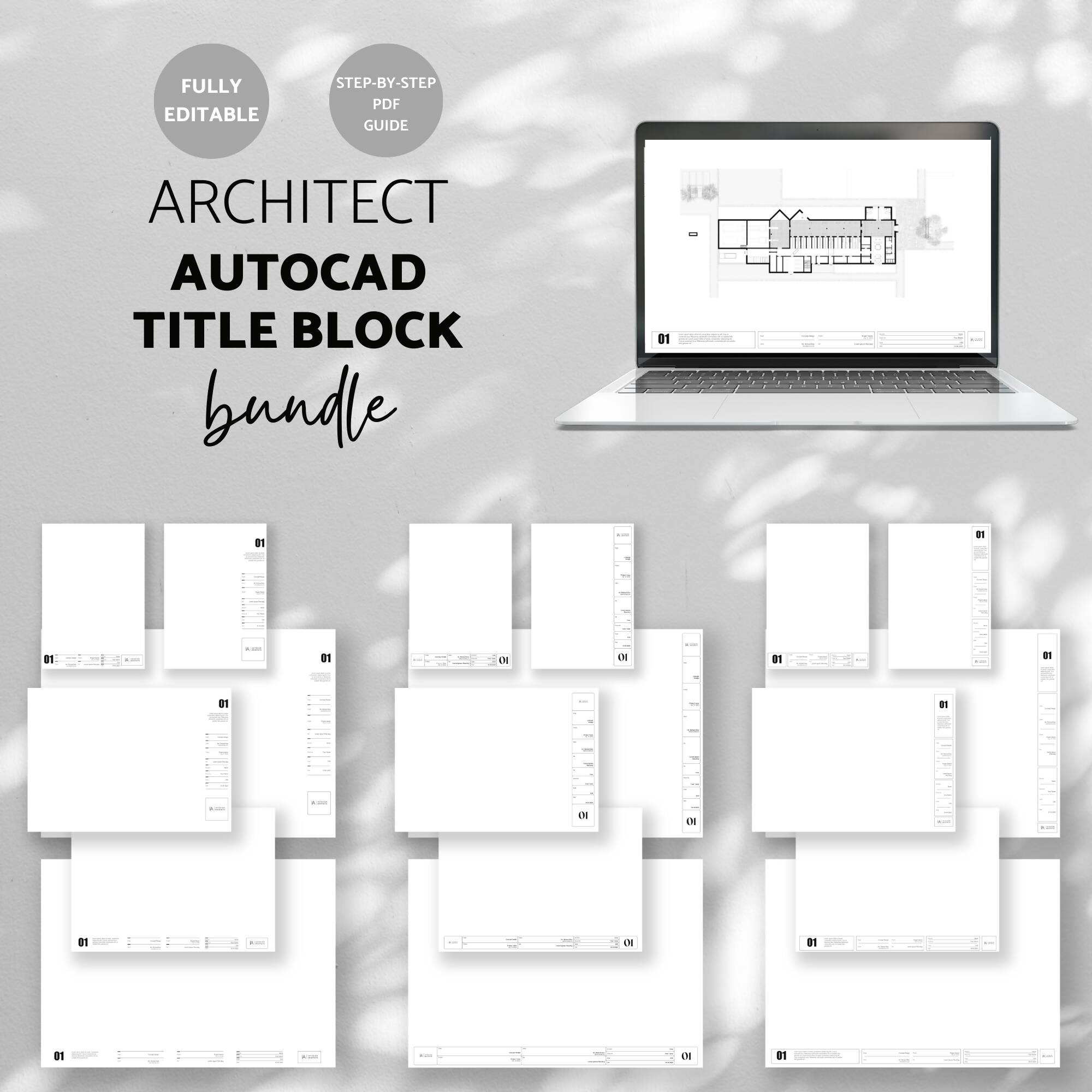 Autocad Title Block Templates Bundle I-III PNG - Toffu Co