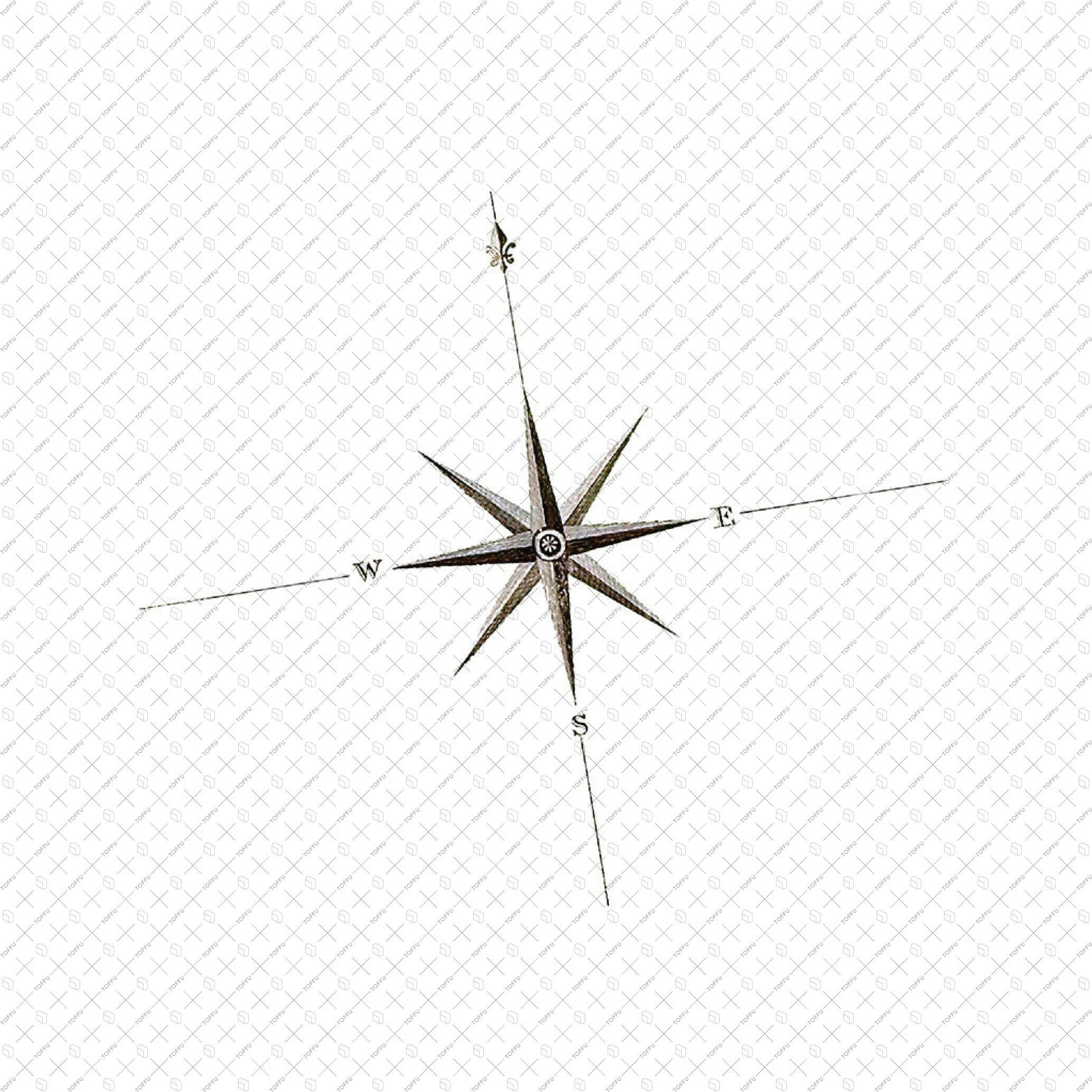 Illustration Compass Roses PNG - Toffu Co