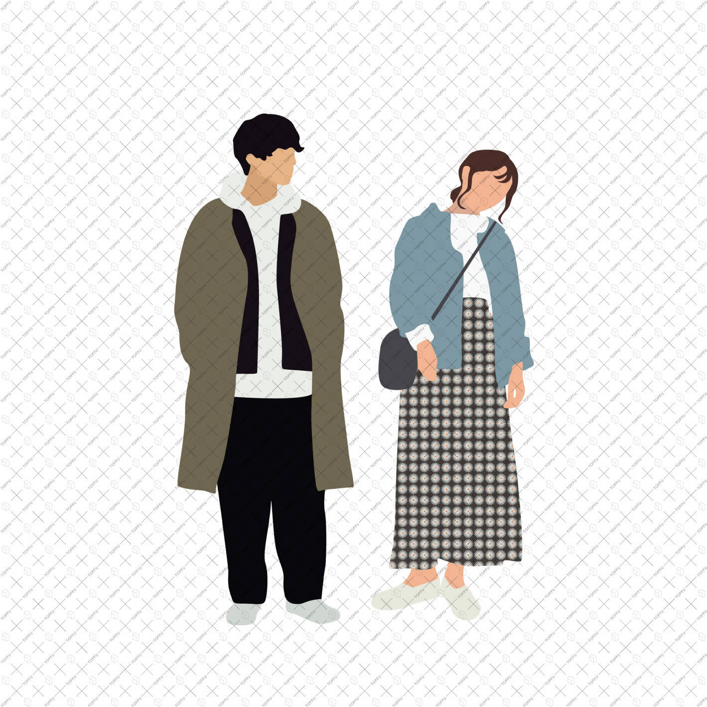 Flat Vector Asian Street Fashion PNG - Toffu Co