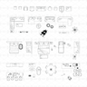 Cad and Vector Home Interior Furniture Top View PNG - Toffu Co