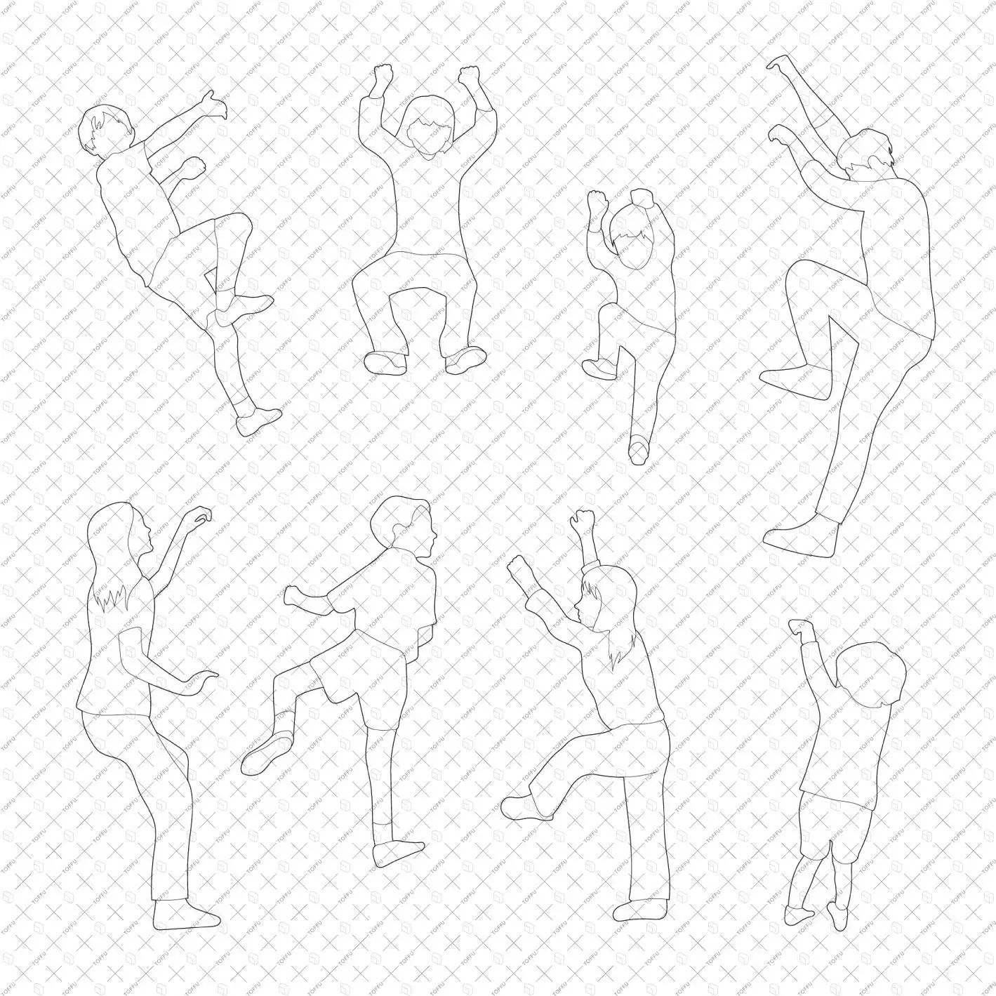 Cad People Climbing Digital Artwork drawings | Toffu Co