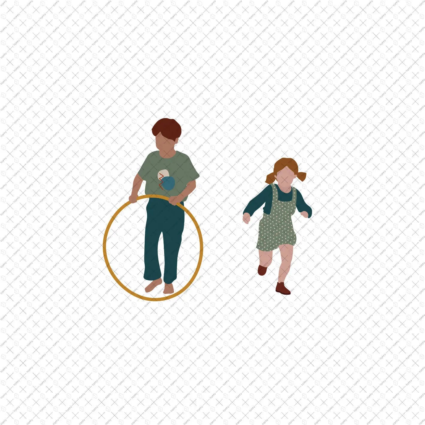 Flat Vector People - Kids Playing Digital Artwork drawings | Toffu Co