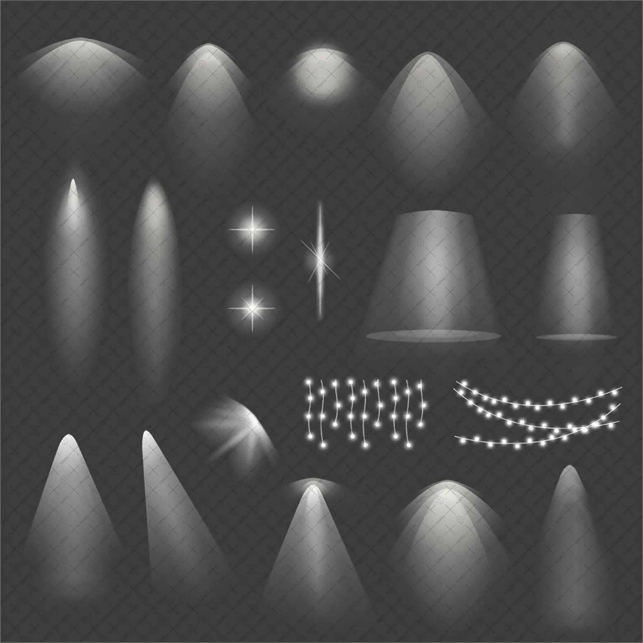 Flat Vector Light Effects, Enlightenment Digital Artwork drawings | Toffu Co