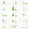 Flat Vector Minimal Trees Digital Artwork drawings | Toffu Co