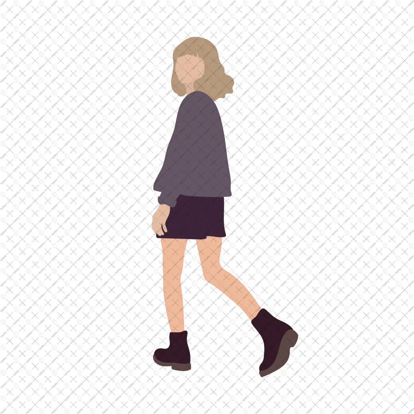 Flat Vector People Walking Digital Artwork drawings | Toffu Co